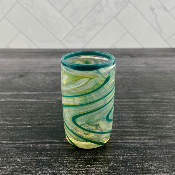 Teal Clear Shot Glass