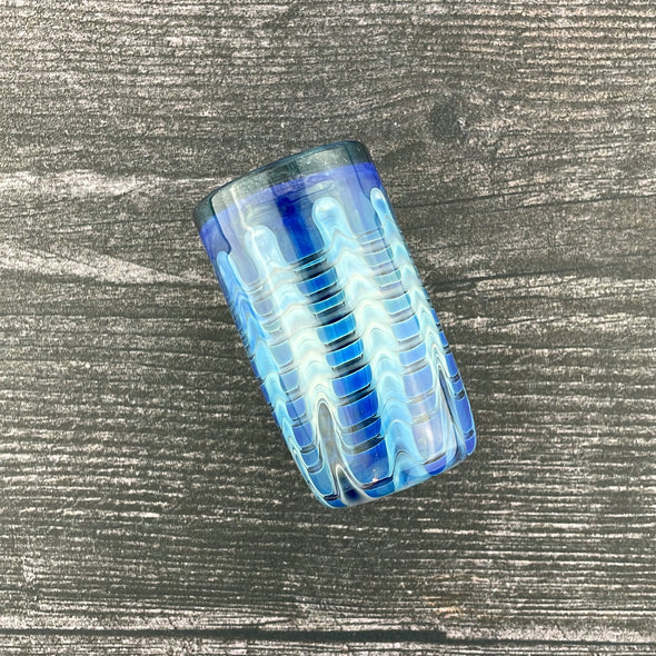 Brilliant Blue Wrap & Rake Shot Glass