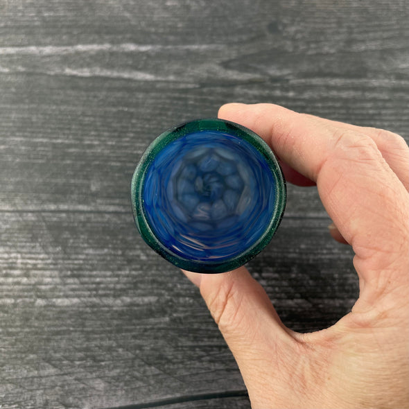 Green Blue Dot Shot Glass