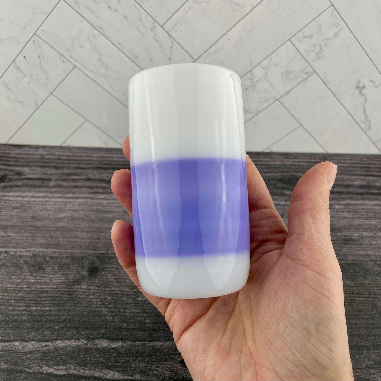 Purple and White Cup