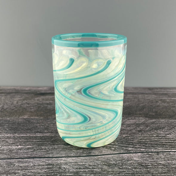 Clear and Teal Cup