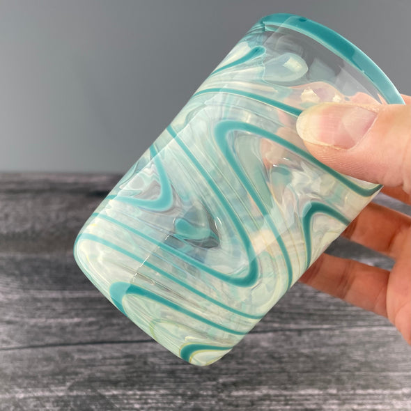 Clear and Teal Cup