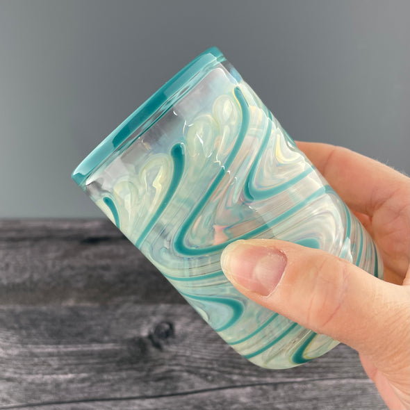 Clear and Teal Cup