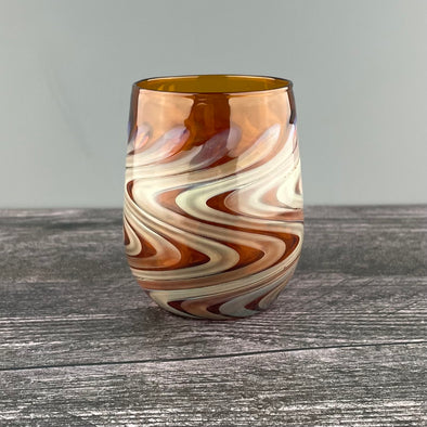 Amber and Silver Stemless Wineglass