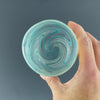 Clear and Teal Stemless Wineglass