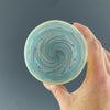 Clear and Teal Stemless Wineglass