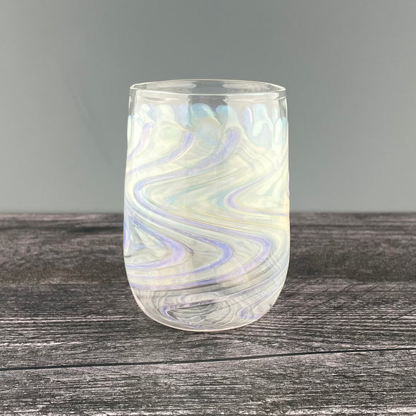 Clear and Lilac Stemless Wineglass