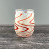 Clear and Red Stemless Wineglass