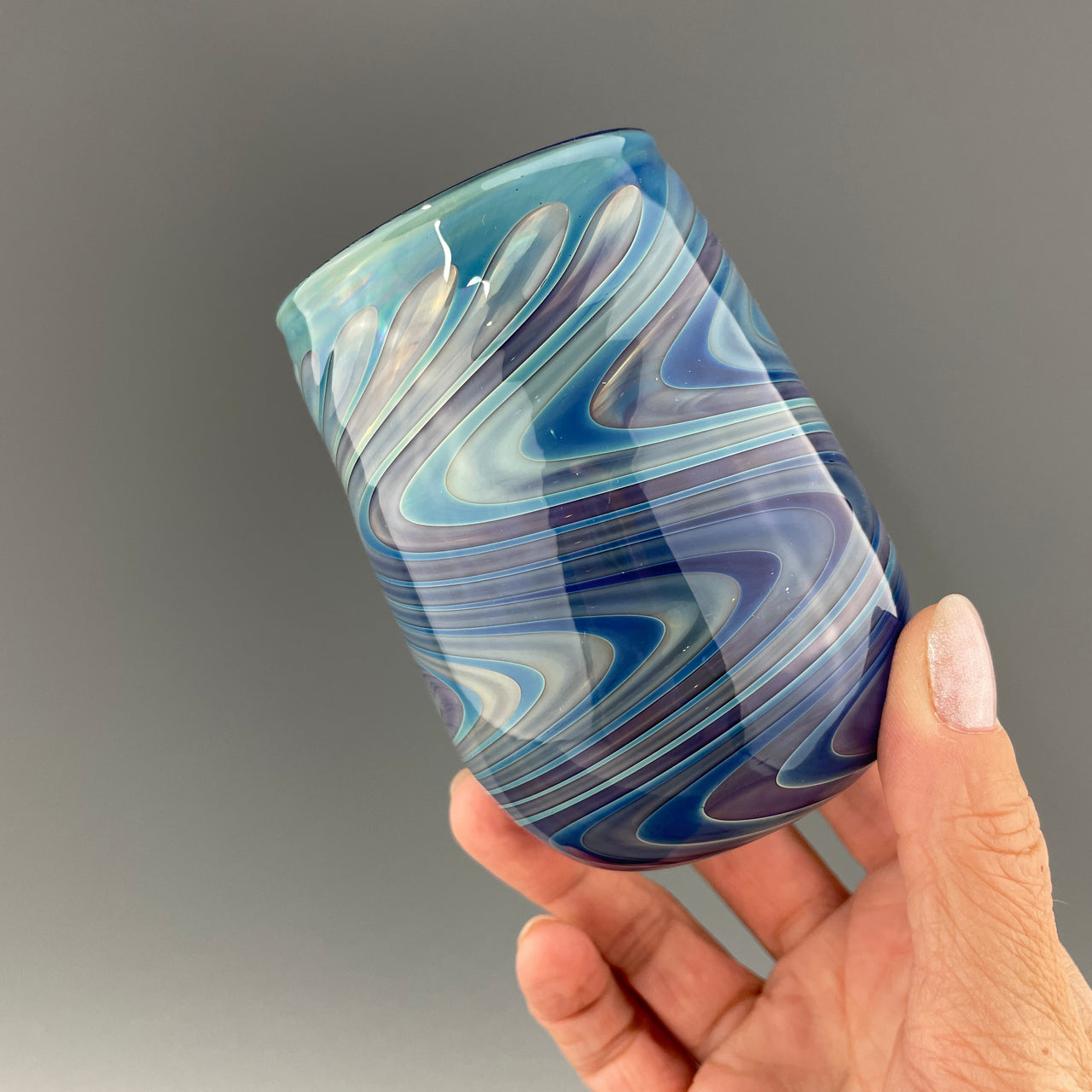cobalt blue stemless wineglass