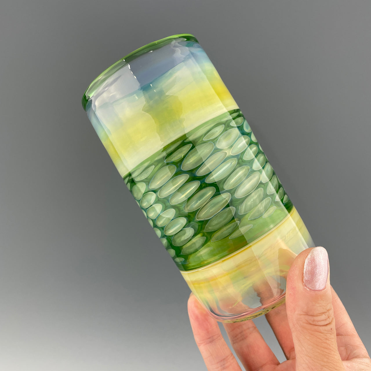 clear and green dot cup