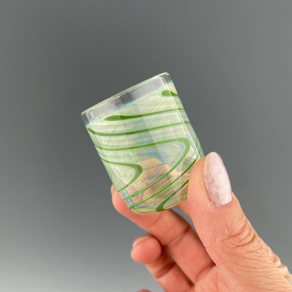 clear and green shot glass