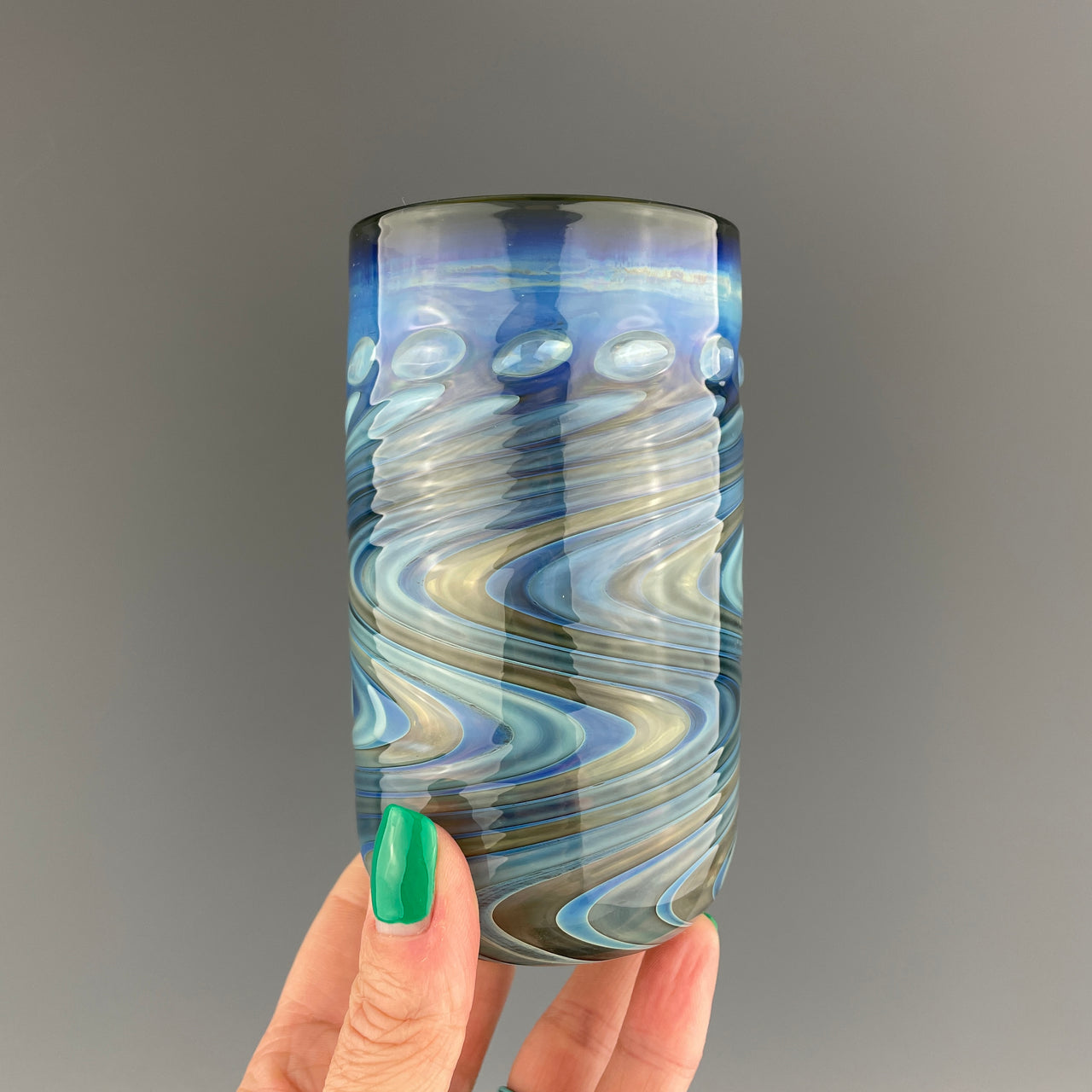 charcoal and silver swirls cup