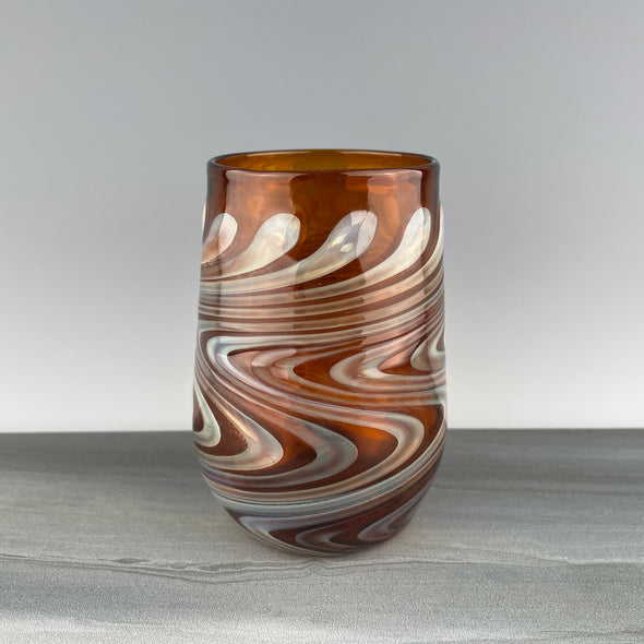 amber stemless wineglass