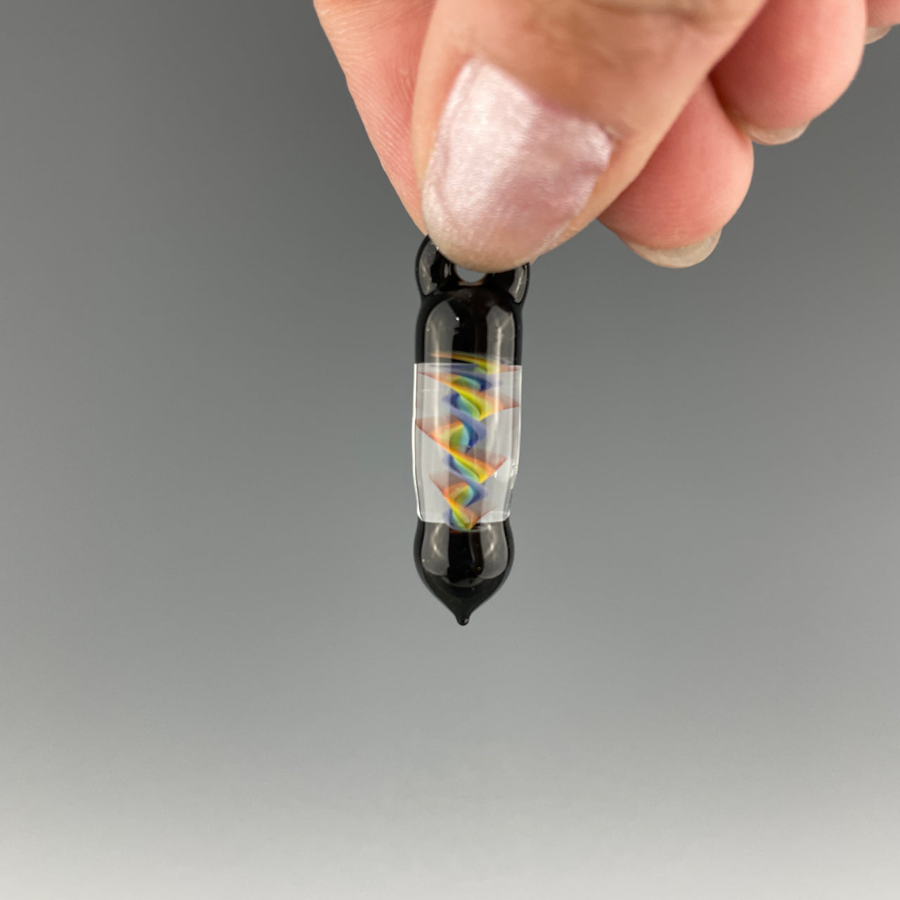 capsule glass rainbow pendant