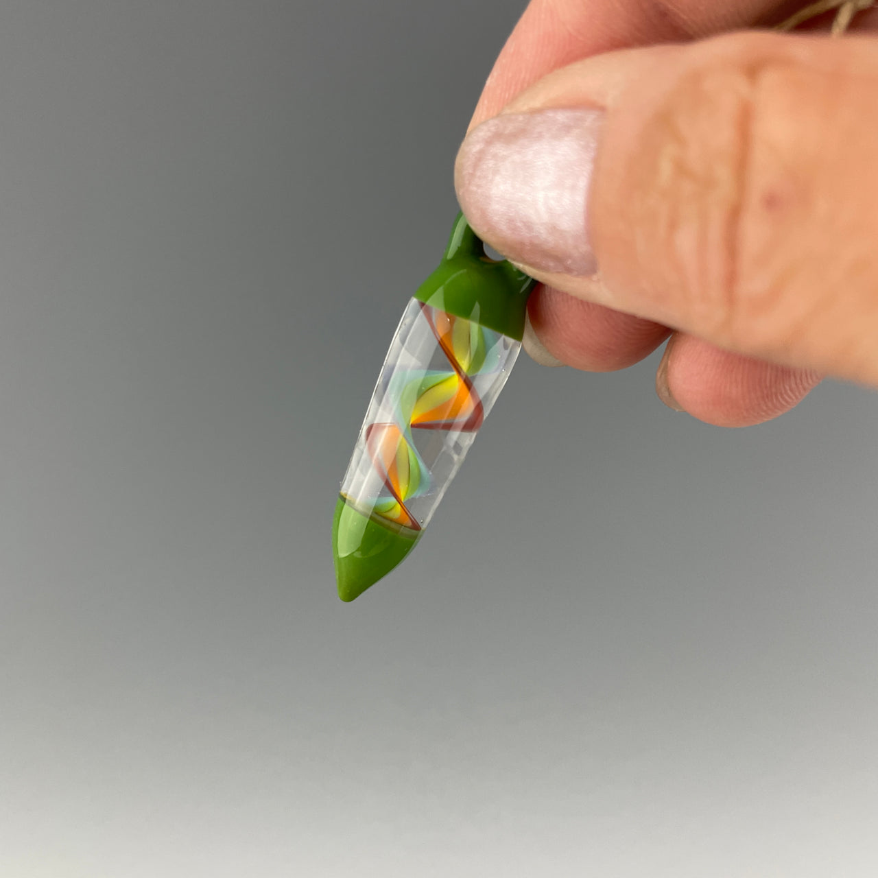 capsule glass rainbow pendant