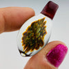 clear and red frit glass pendant