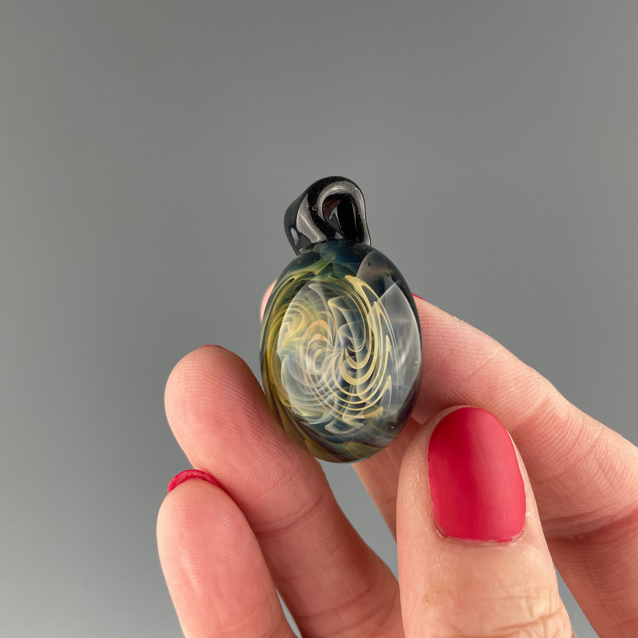 gold and silver fumed pendant