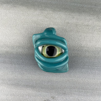 hand blown glass eye pendant