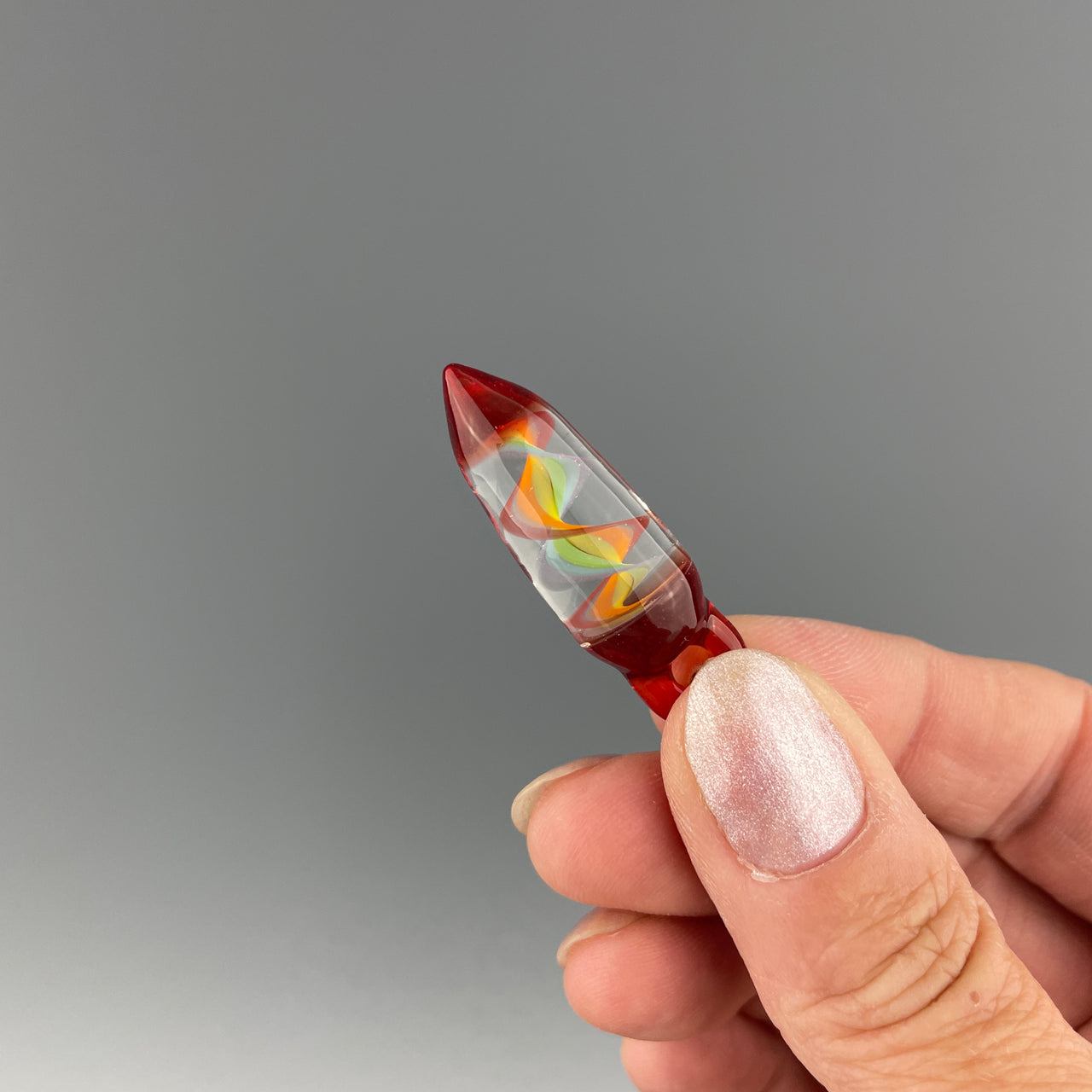 hand blown glass rainbow pendant
