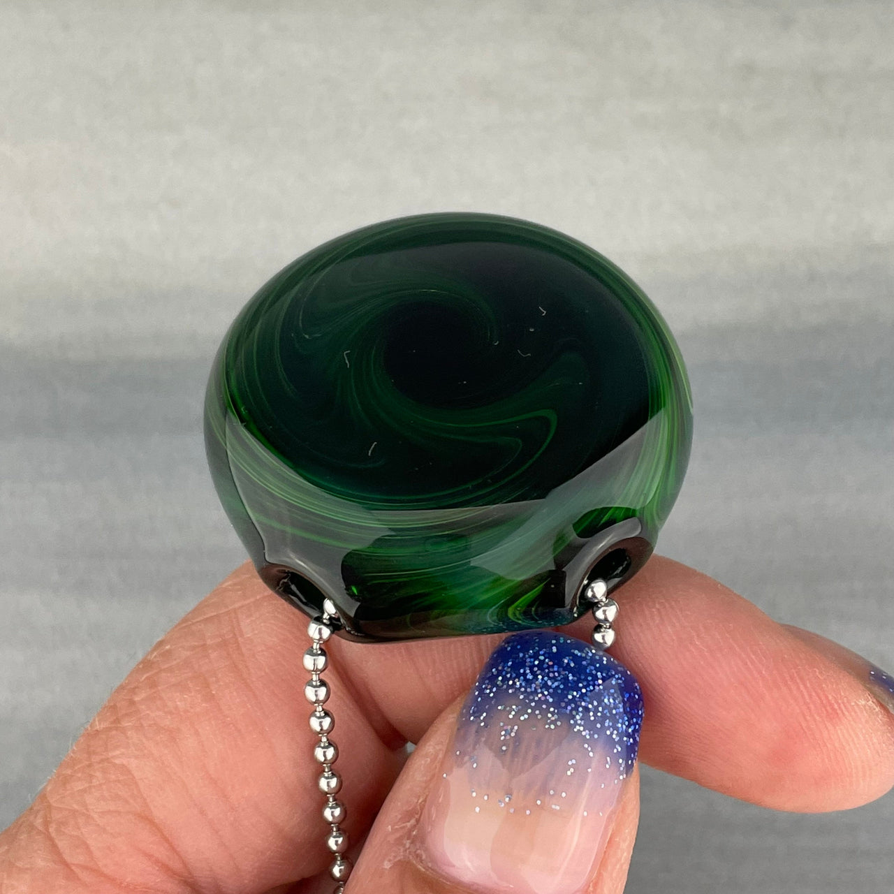 hollow wig wag glass pendant