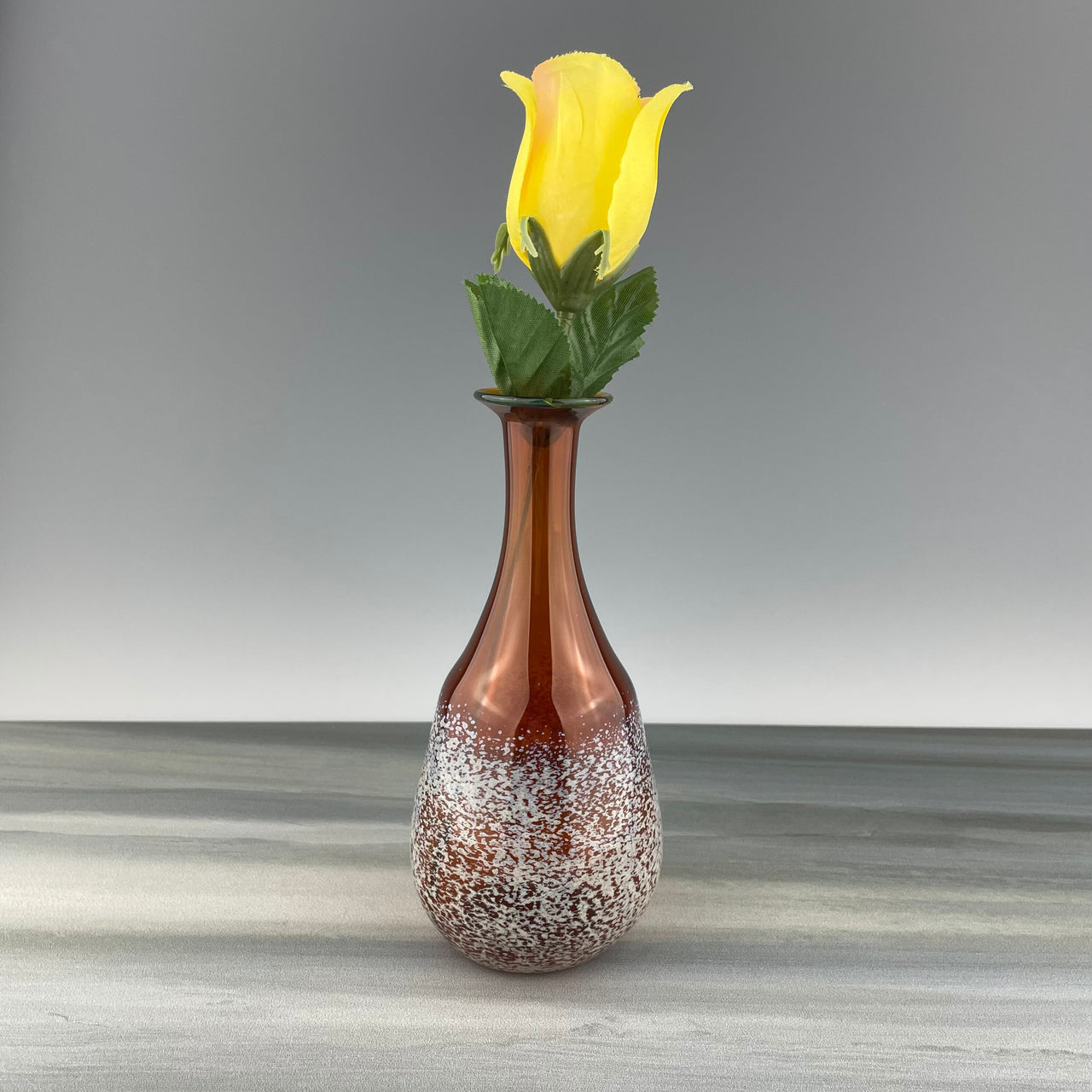 Amber and Beige Frit Vase