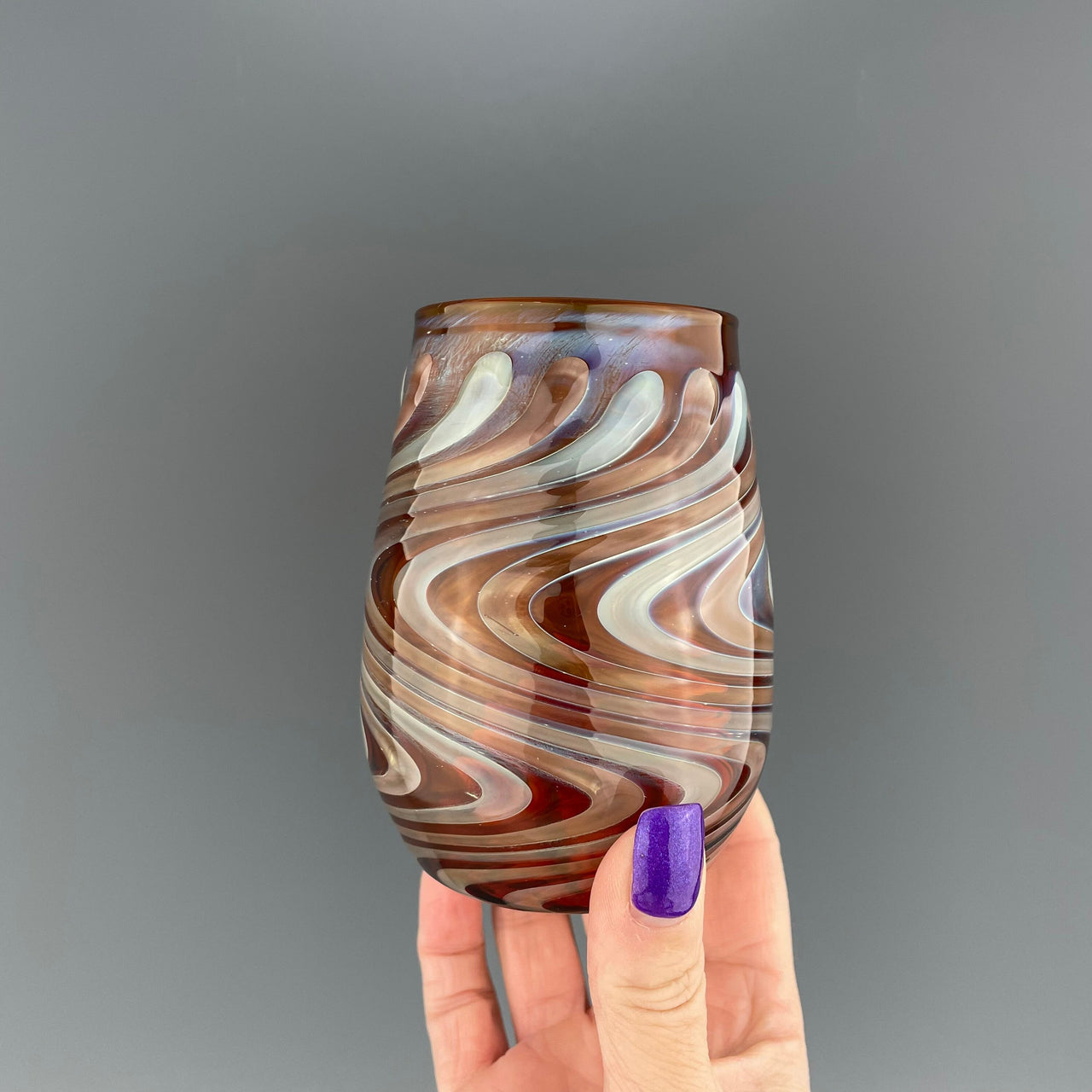 Amber and Silver Stemless Wineglass