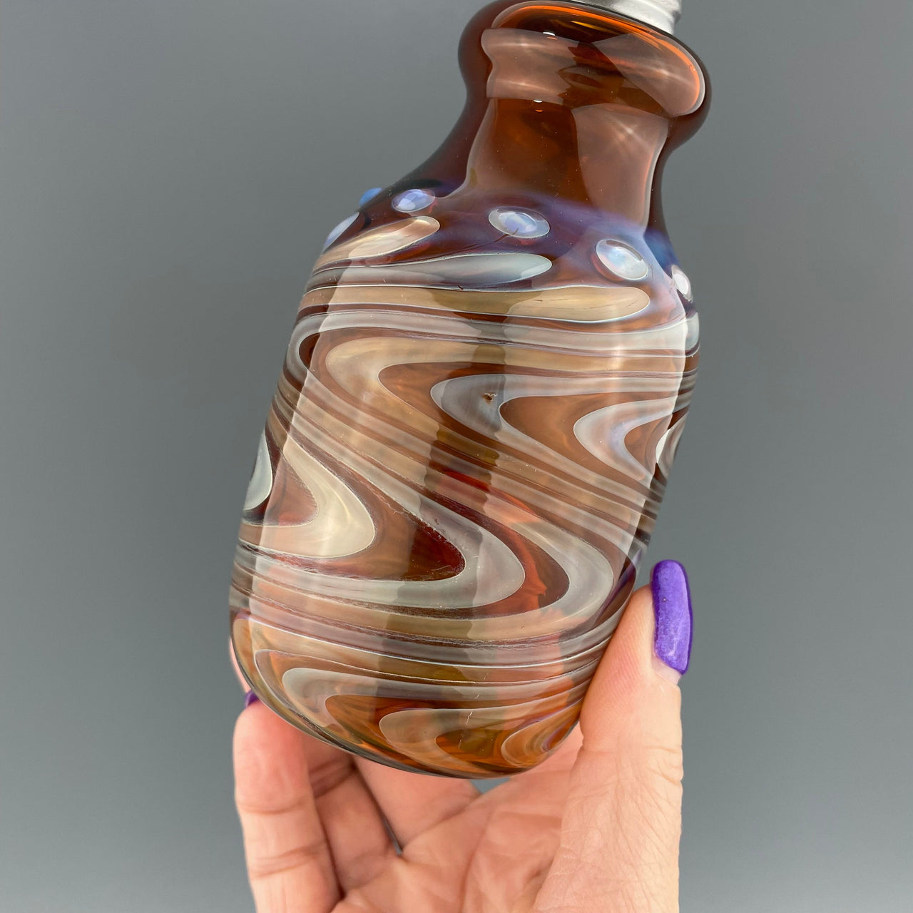 Amber and Silver Soap Dispenser