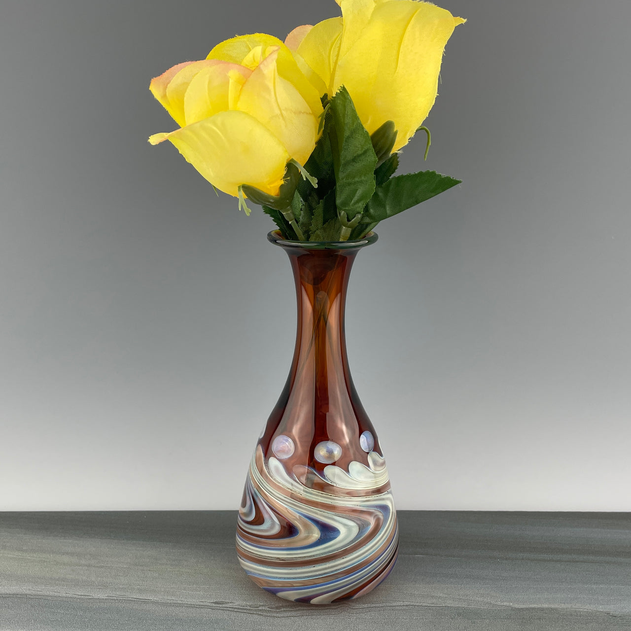 Amber and Silver Vase