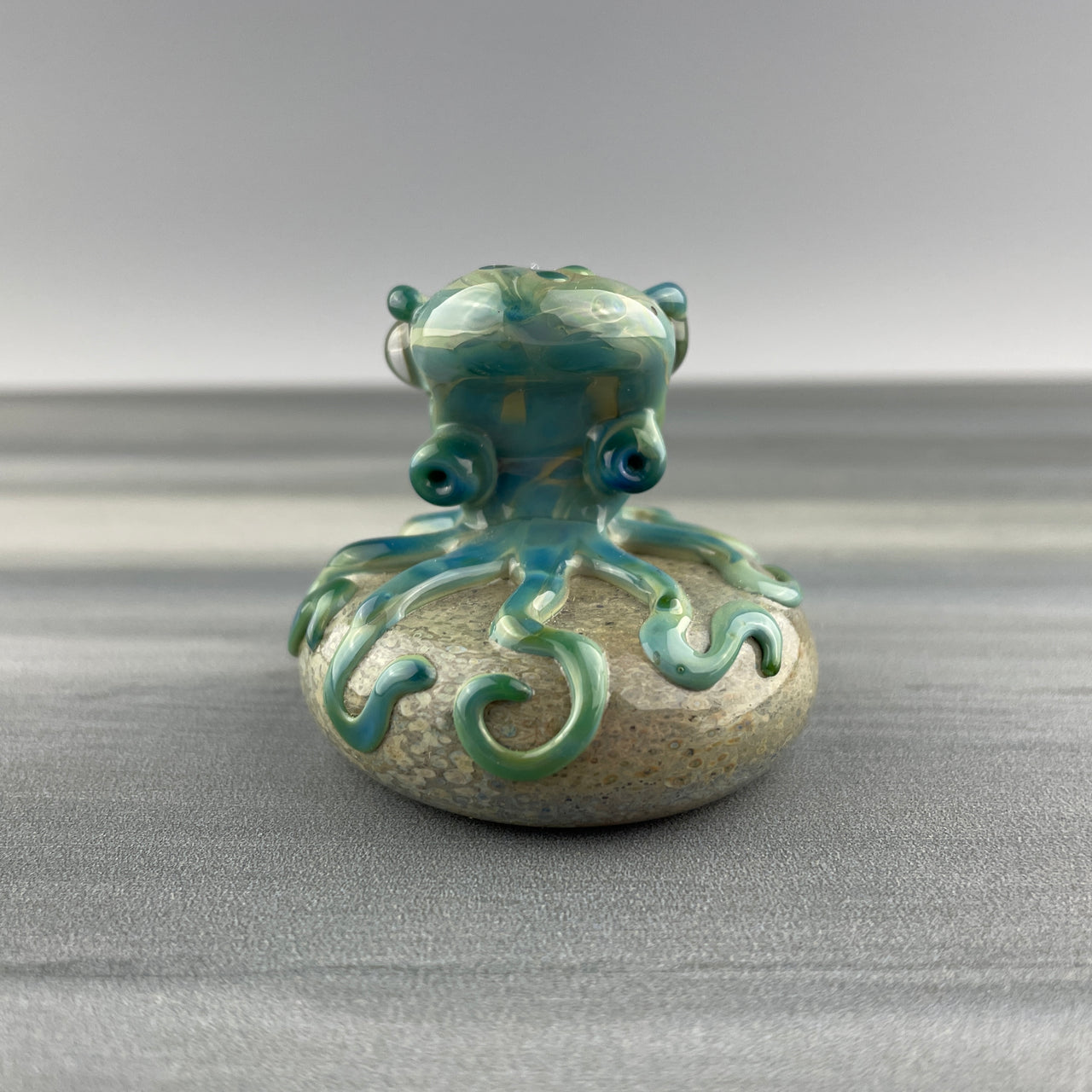 octopus on a rock made of glass