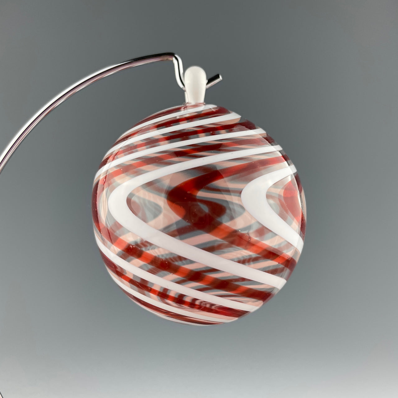 red and white christmas bulb