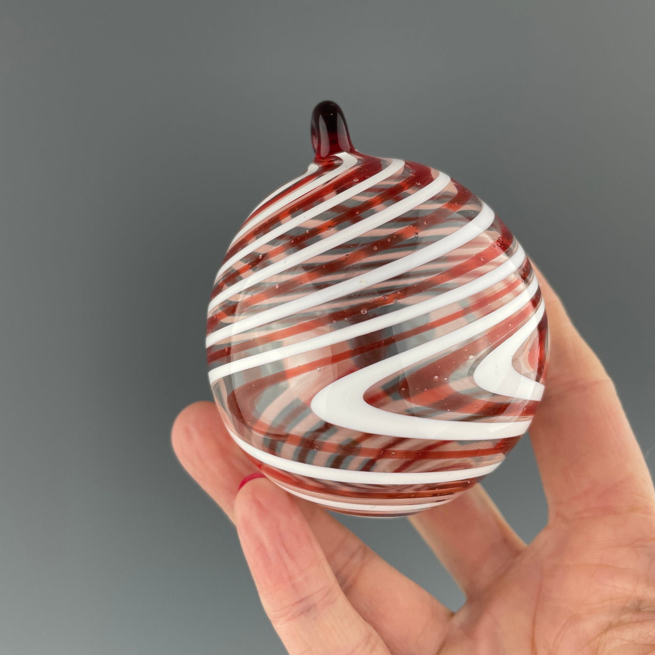 red and white holiday ornament