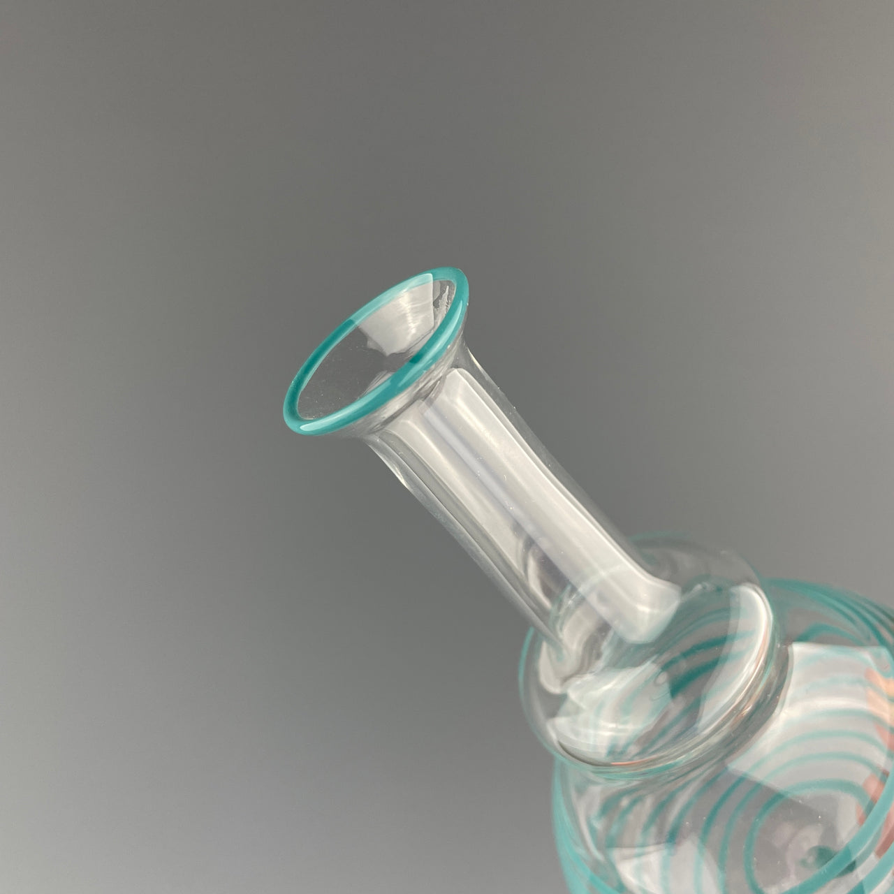 teal swirl flower vase
