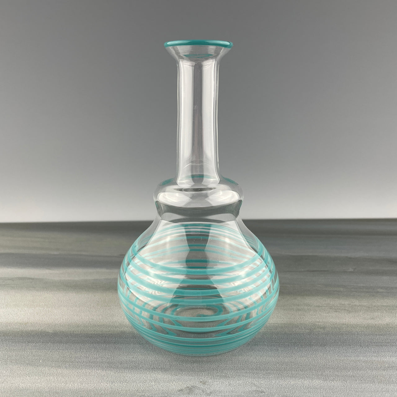 teal swirl vase