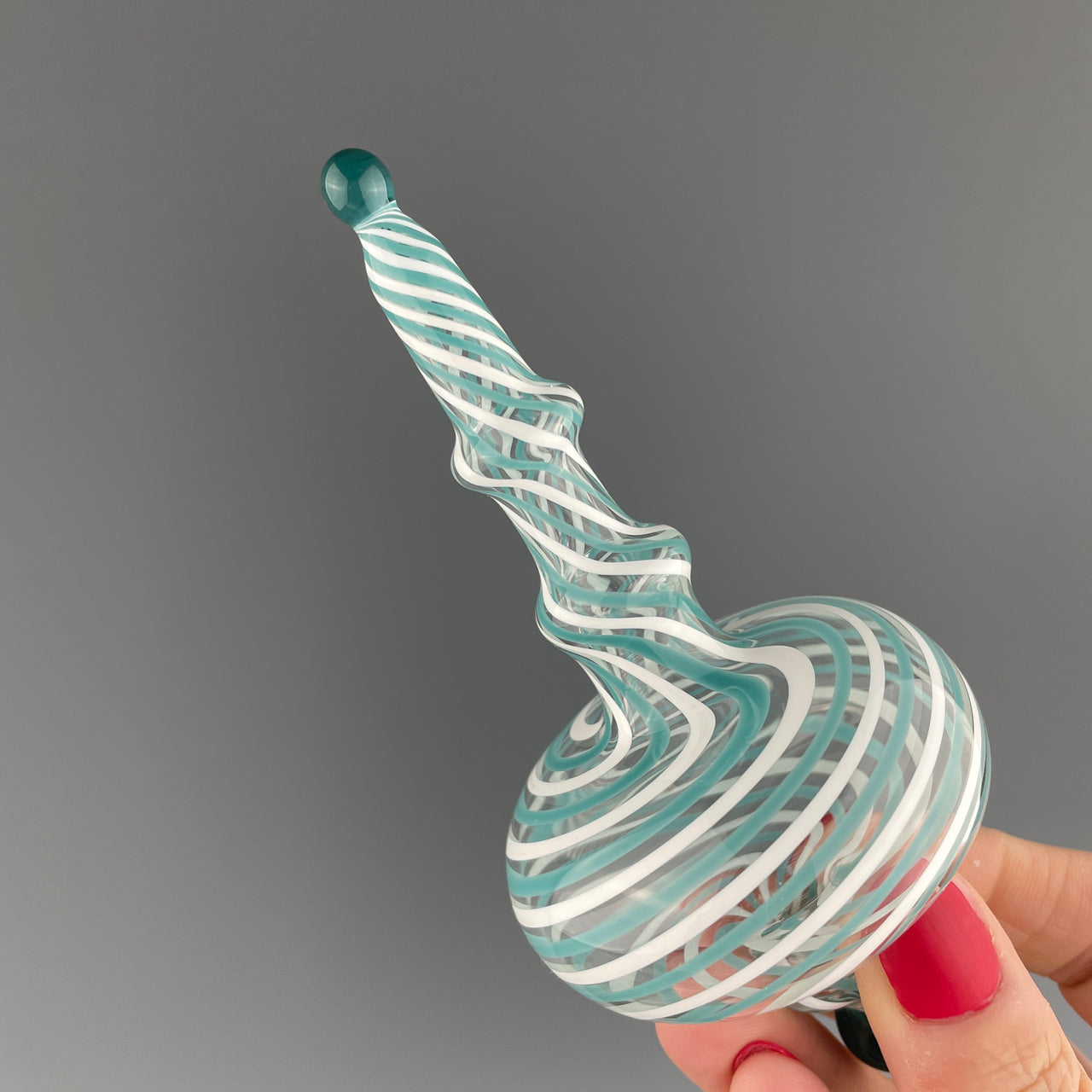 teal and white holiday ornament