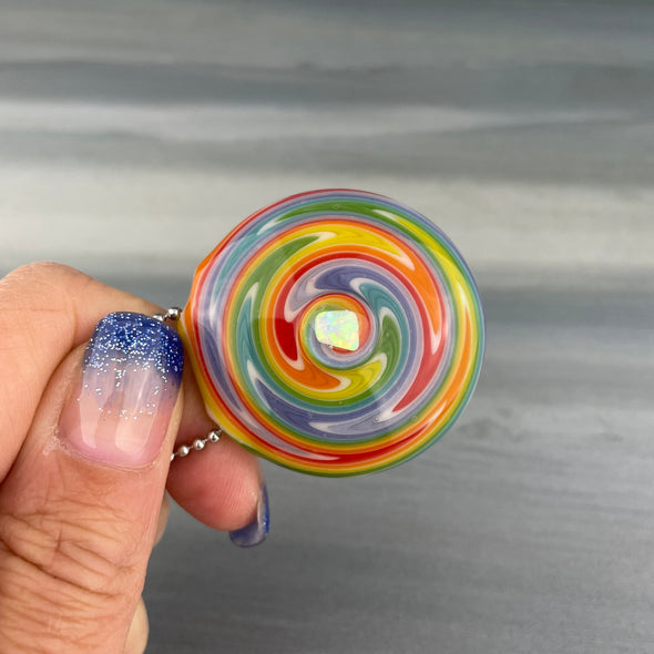 rainbow wig wag glass pendant